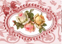 Pretty Roses in Bead Frame A4