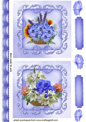 Pretty Ornate Frame Toppers of Summer Flowers