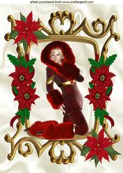 Wrapped for Winter in Fur and Poinsettia Frame A4