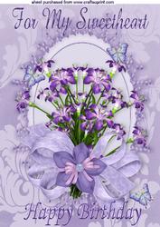 For My Sweetheart, Pretty Purple Flowers A4
