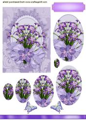 Pretty Purple Flowers Oval Pyramids