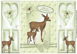 Little Reindeers in Cream Star Frame, Gatefold