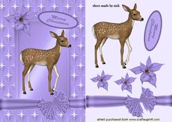 Little Reindeer in Purple Star Frame