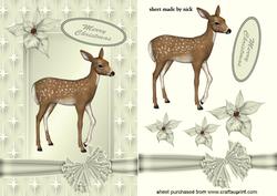 Little Reindeer in Cream Star Frame