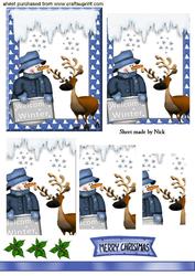 Snowman with Cheeky Reindeer Pyramids