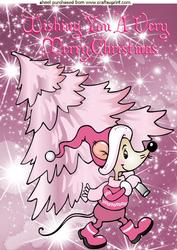 Little Mouse with Pink Christmas Tree, A4