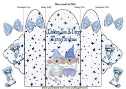 Cute Christmas Mice in Santa Hats Trifold