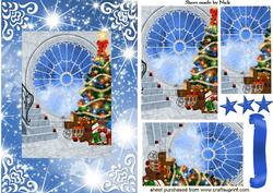 Pretty Christmas Window Scene Pyramids