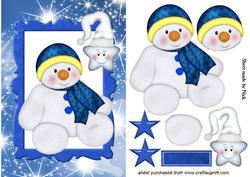 Snowman with Cheeky Star in Frame