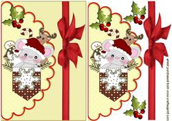 Little Pocket Mouse with Friends on Scalloped Envelope