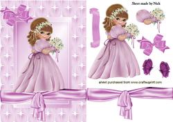 Sweet Litle Girl with Posy of Flowers