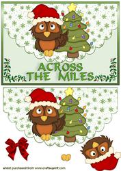Across the Miles Owl with Santa Hat & Christmas Tree