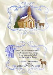 Church in Christmas Scene, A5 Insert with Verse