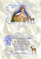 Christmas Church Scene, A5 Insert with Verse