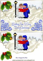 Carol Singers on a Scalloped Envelope