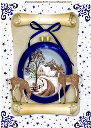 Beautiful Christmas Scene in a Bauble on a Scroll A4