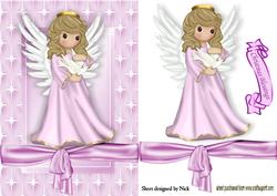 Sweet Angel with Dove in Star Frame