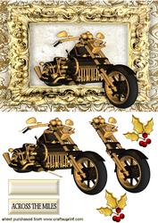 Vintage Motor Bike with Holly in Frame