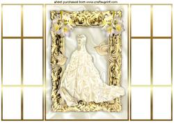 Beautiful Cream Evening Dress in Gold Frame Gatefold