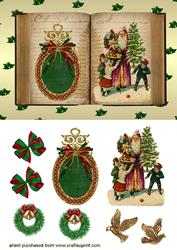 Vintage Santa with the Children on a Book A5