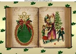 Vintage Santa with the Children on a Book A4