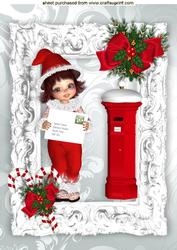 Dear Santa! Little Girl with Her Letter to Santa A4