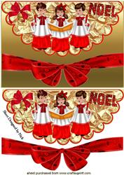 Carol Singers on a Scalloped Envelope