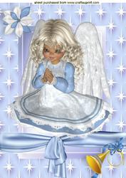 Sweet Christmas Angel in Star Frame A4