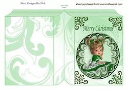 Pretty Little Girl All in Green on A5 Folded Book Card