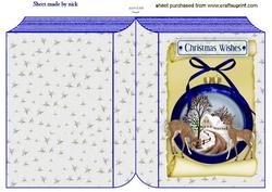 Beautiful Christmas Scene with Deers, on Folded A5 Book