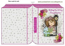 Little Girl Singing Carols on Folded A5 Book