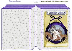 Beautiful Christmas Scene with Deers in Purple Folded Book