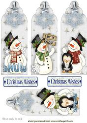 Snowman with Friends Bookmarks