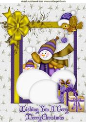 Snowman with Snowballs and Little Bird A4