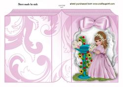 Little Girl with Fountain & Flowers, Folded Book