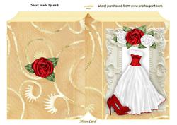 Pretty Red/white Ball Gown in Ornate Frame Folded Book