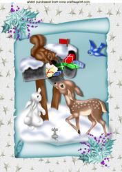 Woodland Animals on a Scroll with Stars A4