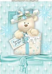 Cute Polar Bear in Christmas Box A4