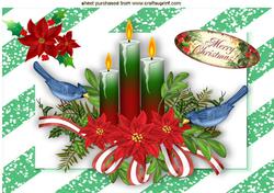 Beautiful Red Candles with Little Birds A4