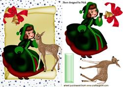 Little Girl Dressed Up for Winter with Bambi