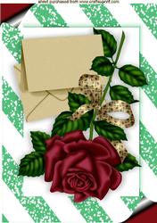 Red Rose with Envelope in Frame A4