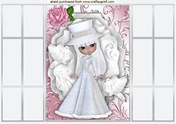 Sweet Bird Lady with White Doves French Gatefold