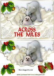 Across the Miles Snow Animals on Scalloped Envelope