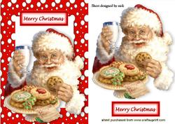 Lovely Santa in Snow Frame Eating Mince Pies