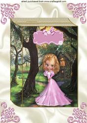 Pretty Lady in Woodland Scene, Folded Book A4