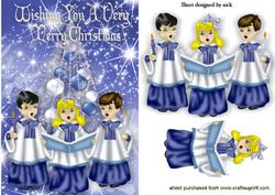 Carol Singers with Christmas Tree Among the Stars
