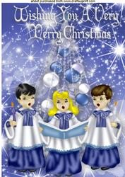 We Wish You a Merry Christmas Carol Singer with Stars A4