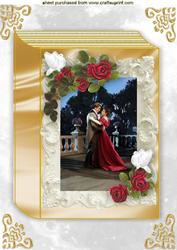 Romantic Couple on a Book of Roses A4