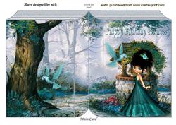 For a Princess with Wishing Well and Bird Folded Book