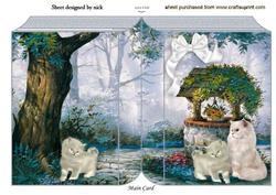 Cat & Kitten in the Garden with Wishing Well Book Fold